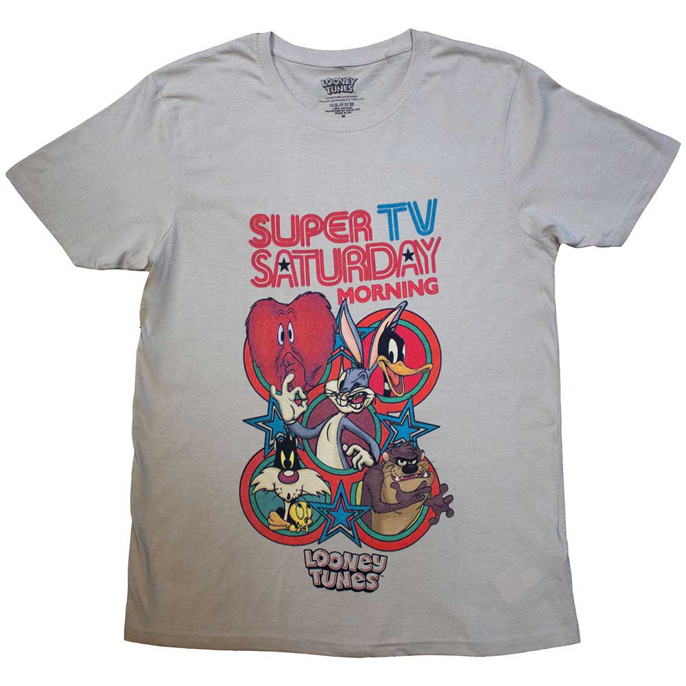 Looney Tunes Unisex T-Shirt: Super Saturday TV (Large)