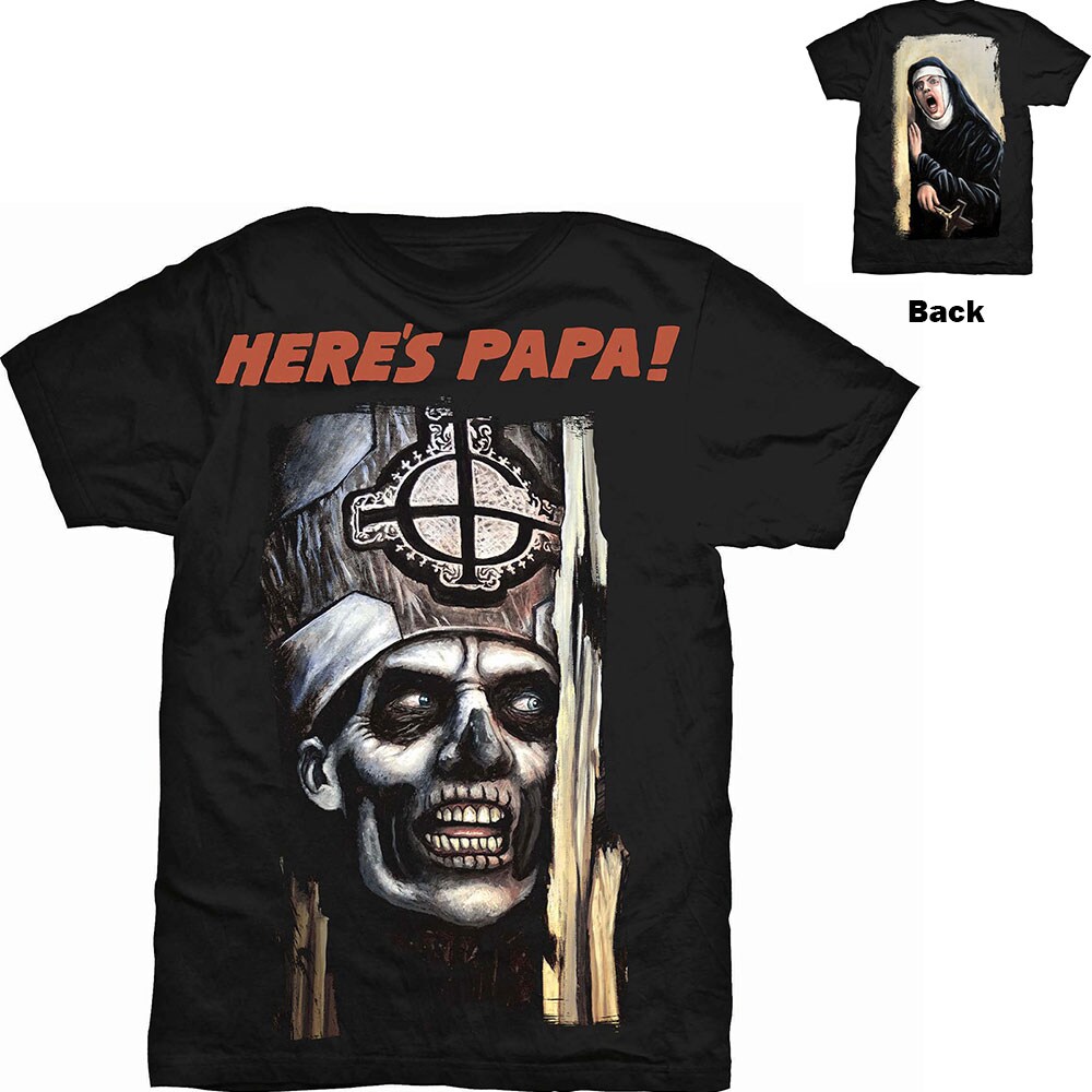 Ghost Unisex T-Shirt: Here's Papa (Back Print) (Medium)