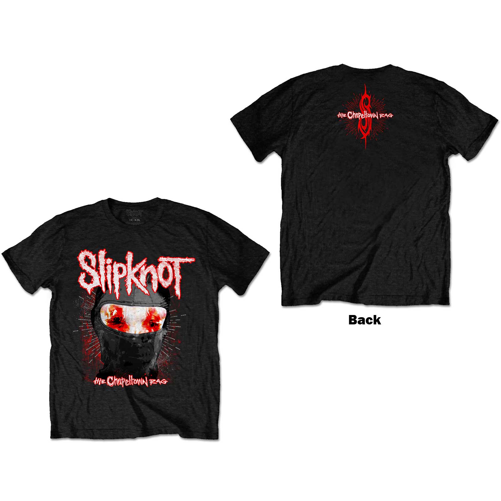 Slipknot Unisex T-Shirt: Chapeltown Rag Mask (Back Print) (Large)