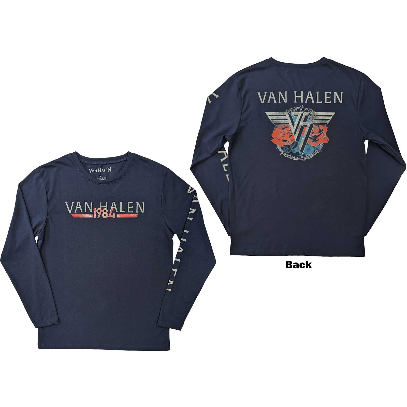 Van Halen Unisex Long Sleeve T-Shirt: 84 Tour (Back & Sleeve Print) (XX-Large)