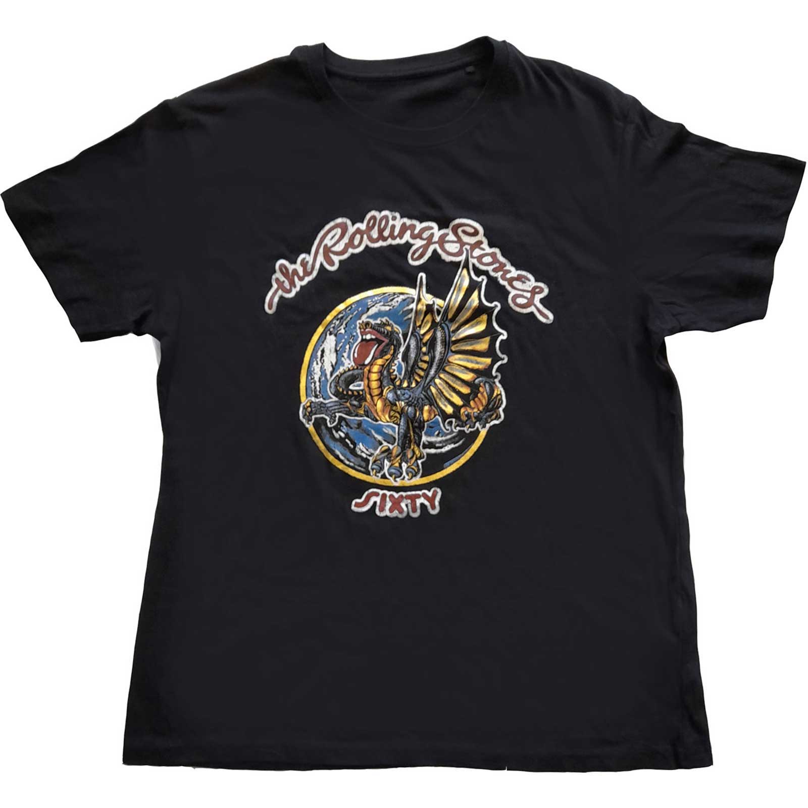 The Rolling Stones Unisex T-Shirt: Sixty Dragon Globe (Foiled) (Medium)