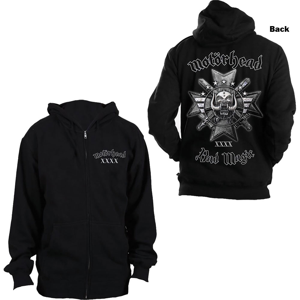 Motorhead Unisex Zipped Hoodie: Bad Magic (Back Print) (Small) - 2