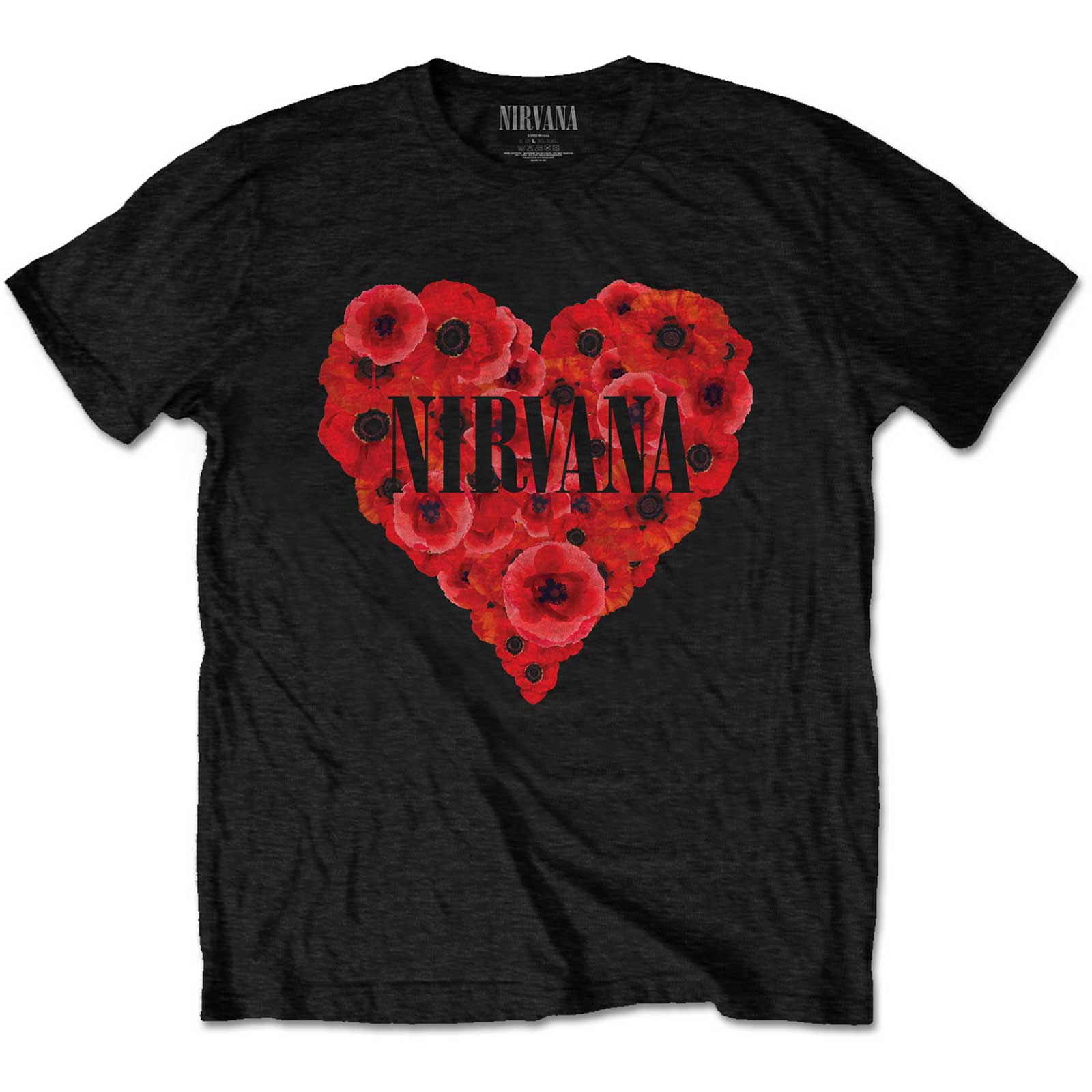 Nirvana Unisex T-Shirt: Poppy Heart (Large)
