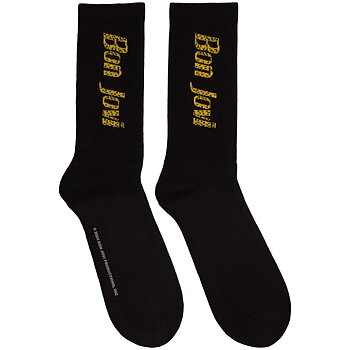 Bon Jovi Unisex Terry Socks: Yellow Logo (Black) (Size 40-45)