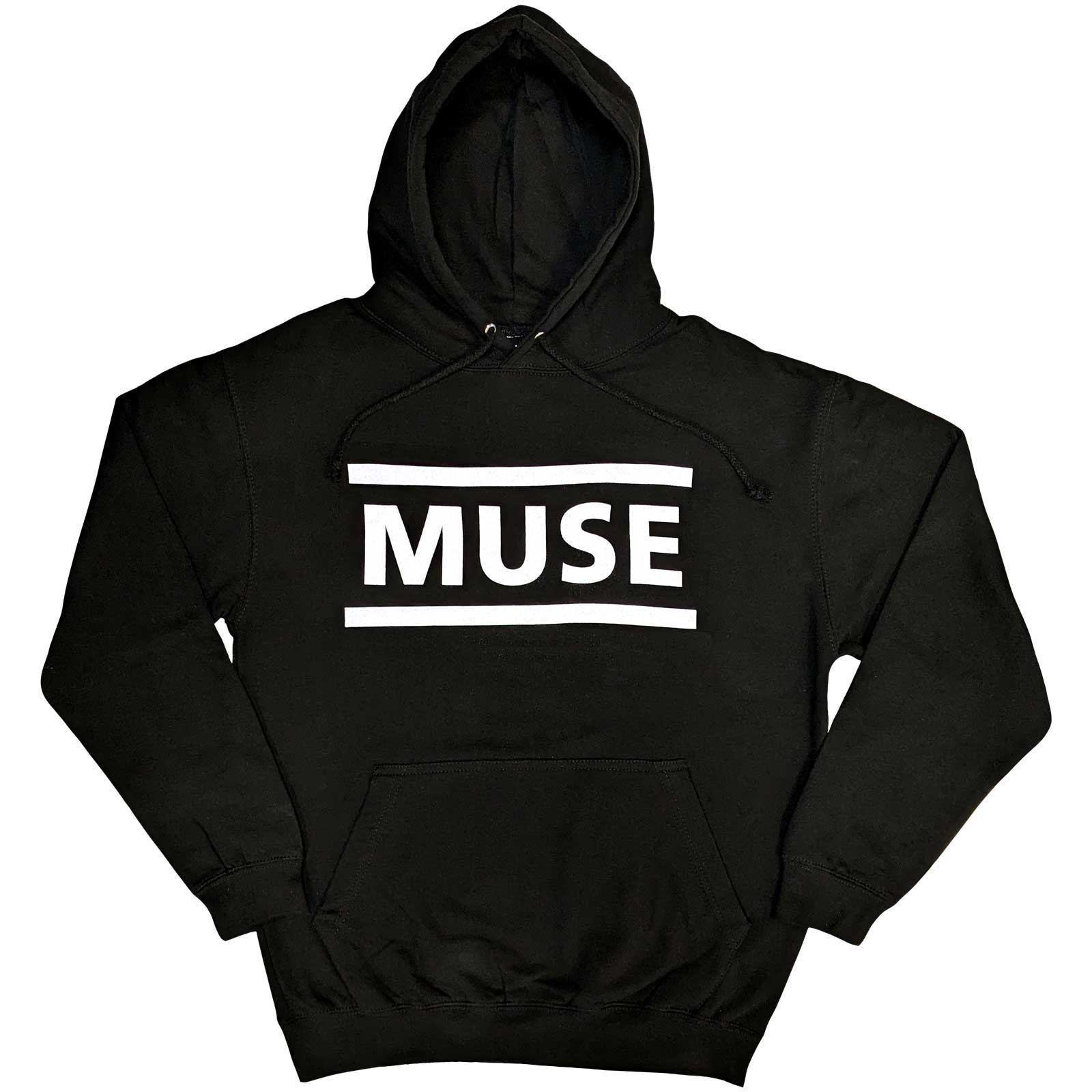 Muse Unisex Pullover Hoodie: White Logo (Medium)