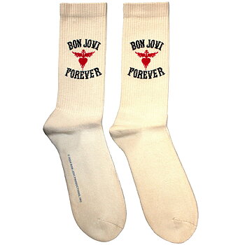 Bon Jovi Unisex Terry Socks: Forever (Natural) (Size 40-45)