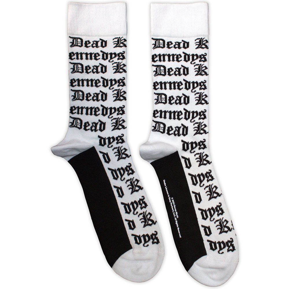 Dead Kennedys Unisex Ankle Socks: Gothic Logo Pattern (White) (Size 40-45)