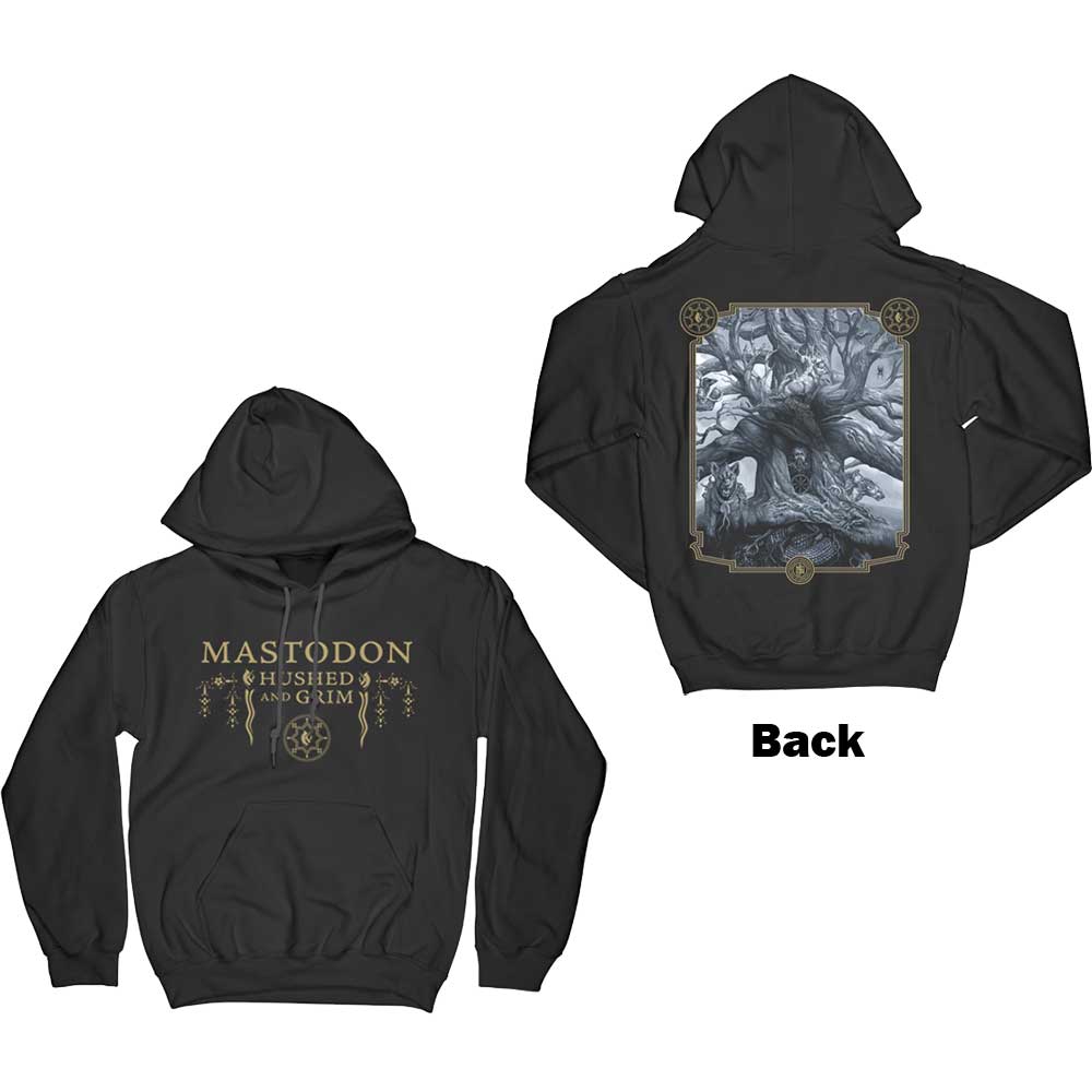 Mastodon Unisex Pullover Hoodie: Hushed & Grim Cover (Back Print) (XX-Large)
