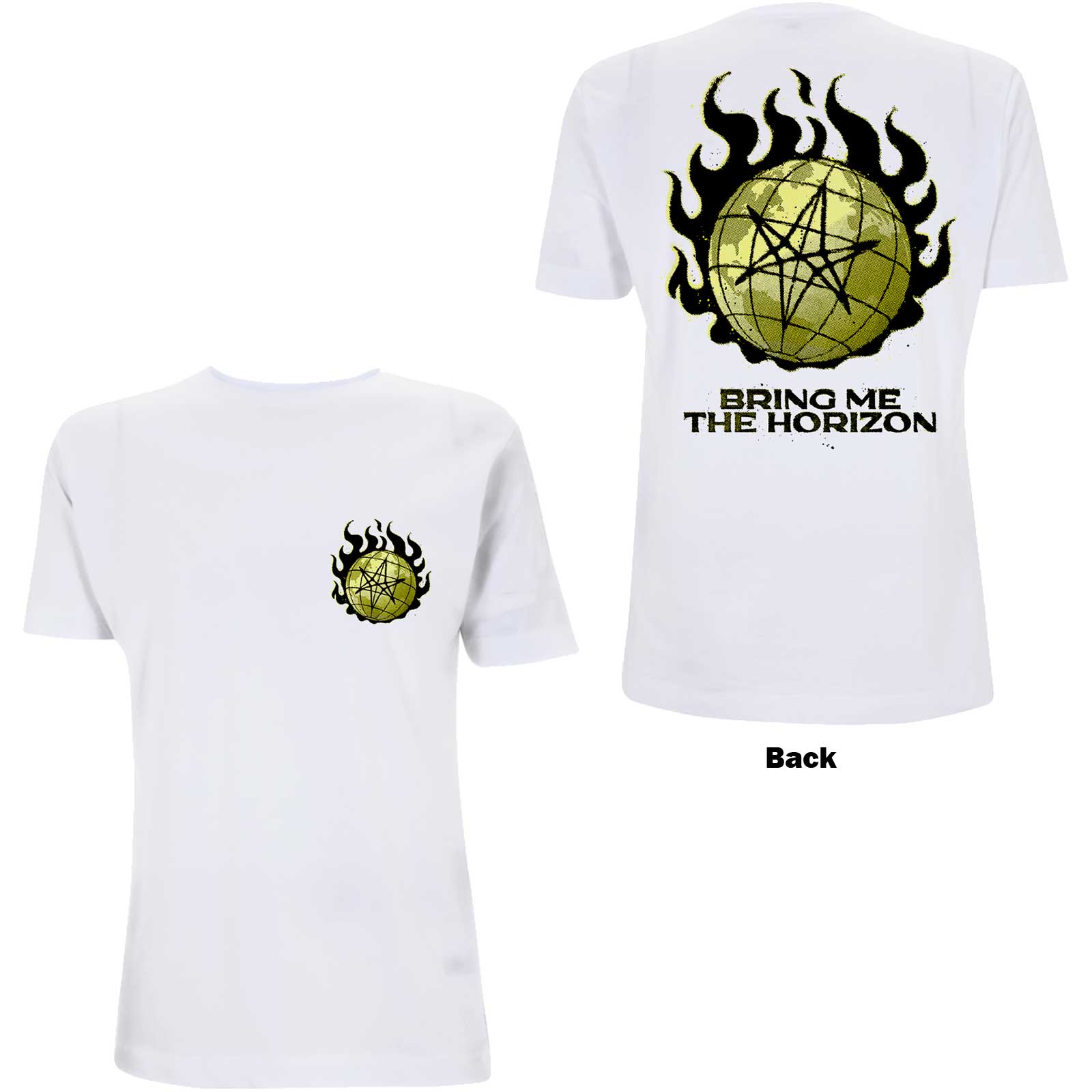 Bring Me The Horizon Unisex T-Shirt: Globe (Back Print) (X-Large)