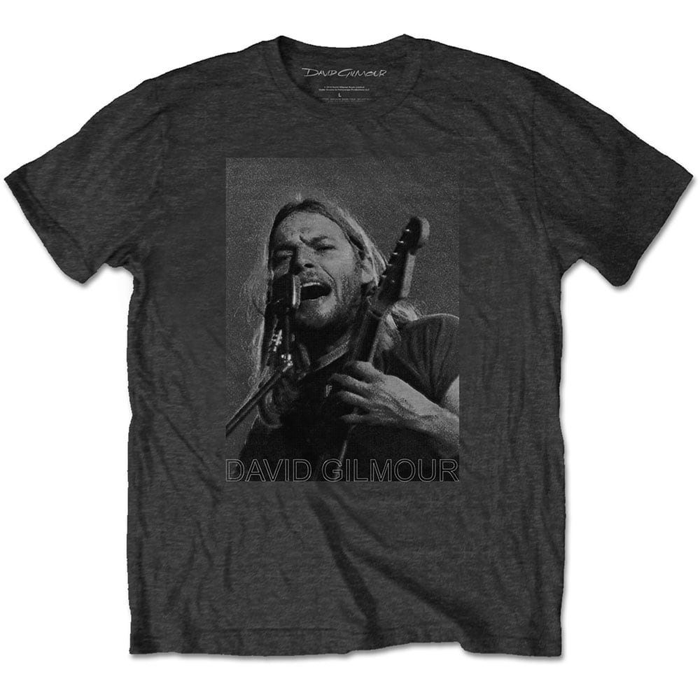 David Gilmour Unisex T-Shirt: On Microphone Half-tone (XX-Large)