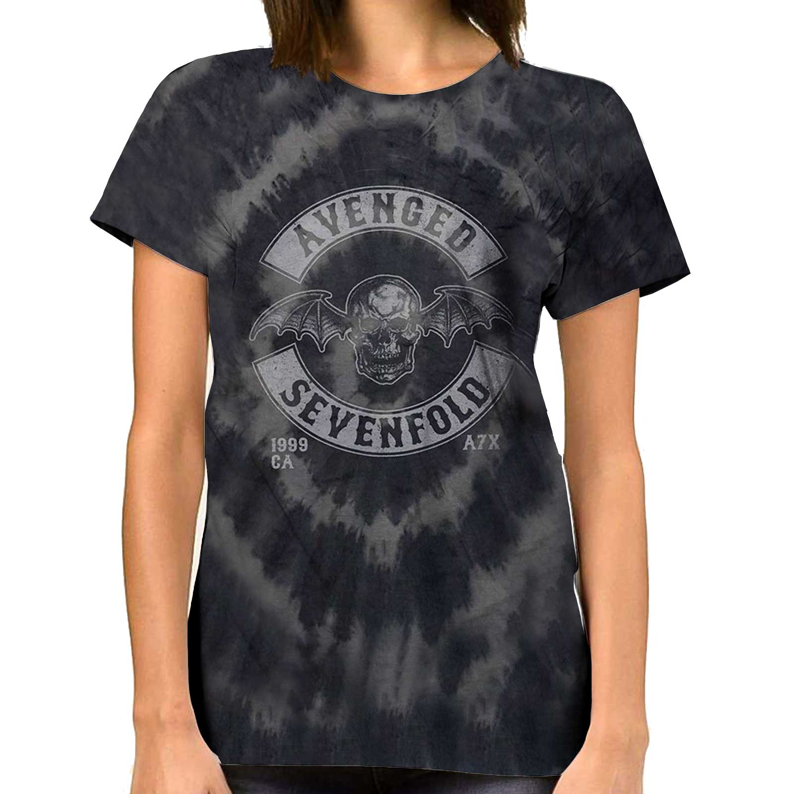 Avenged Sevenfold Unisex T-Shirt: Deathbat Crest (Wash Collection) (X-Large)