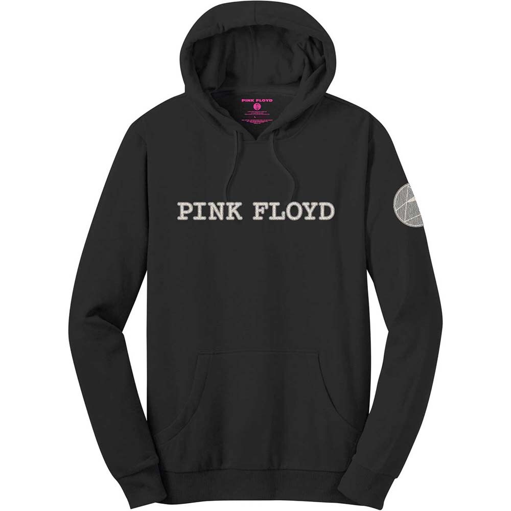 Pink Floyd Unisex Pullover Hoodie: Logo & Prism (Applique) (X-Large)