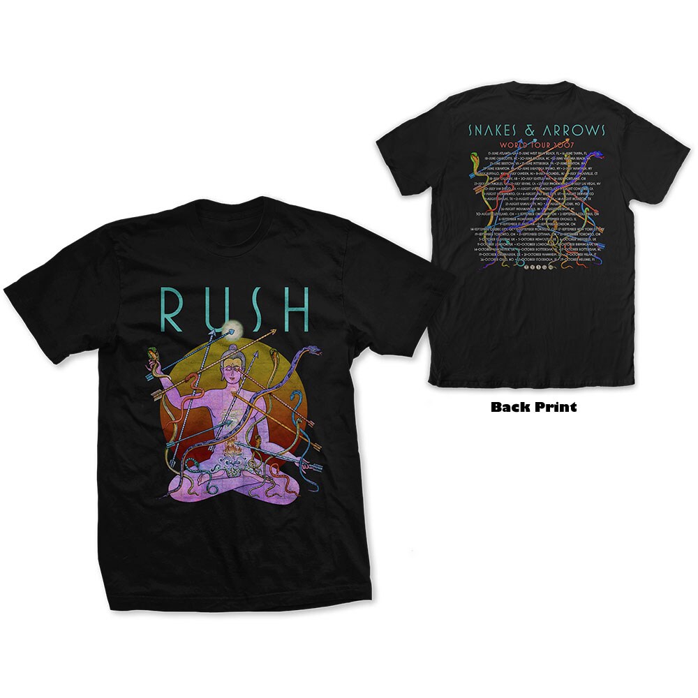 Rush Unisex T-Shirt: Snakes & Arrows Tour 2007 (Back Print) (X-Large)