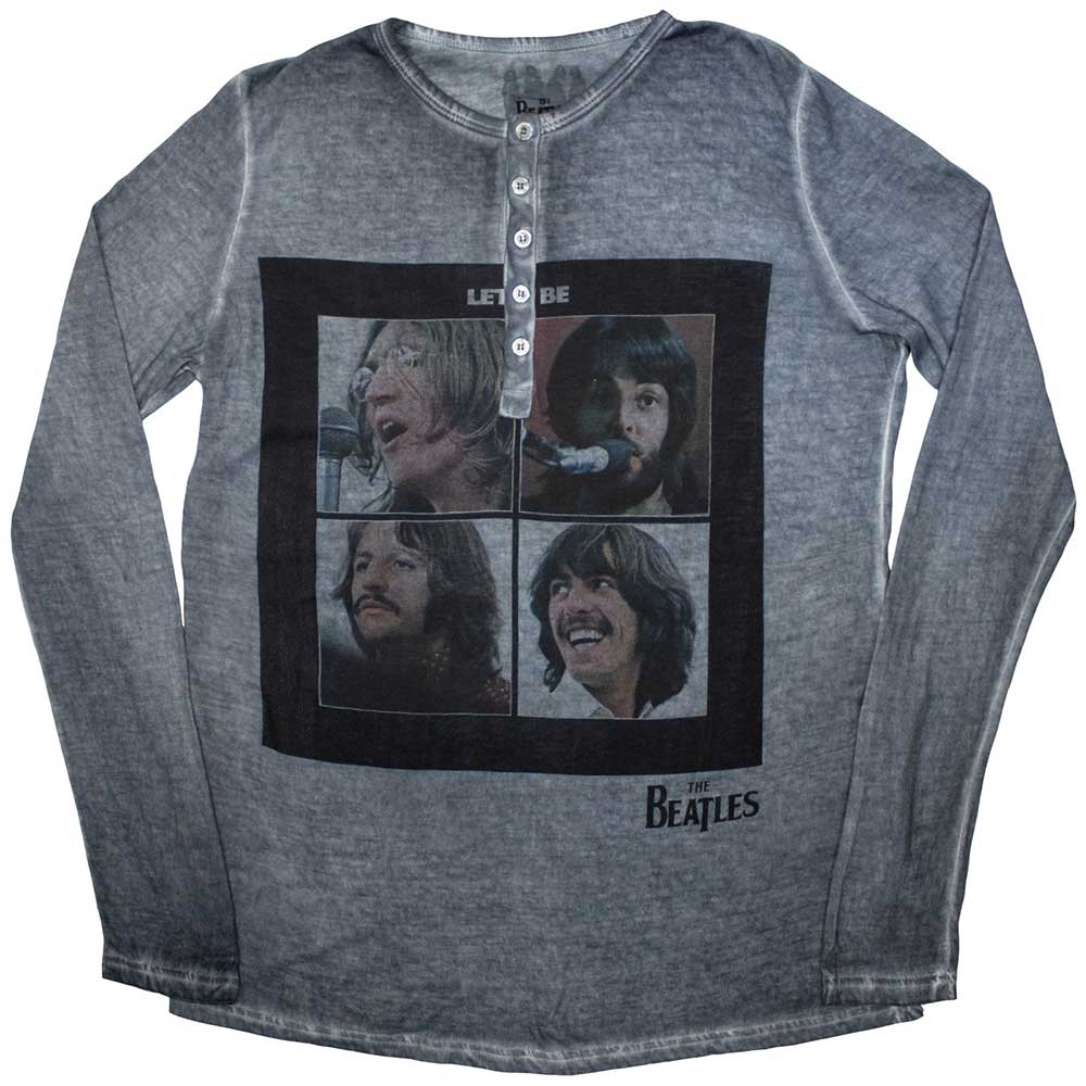 The Beatles Unisex Long Sleeve T-Shirt: Let It Be Stone Wash (Large)