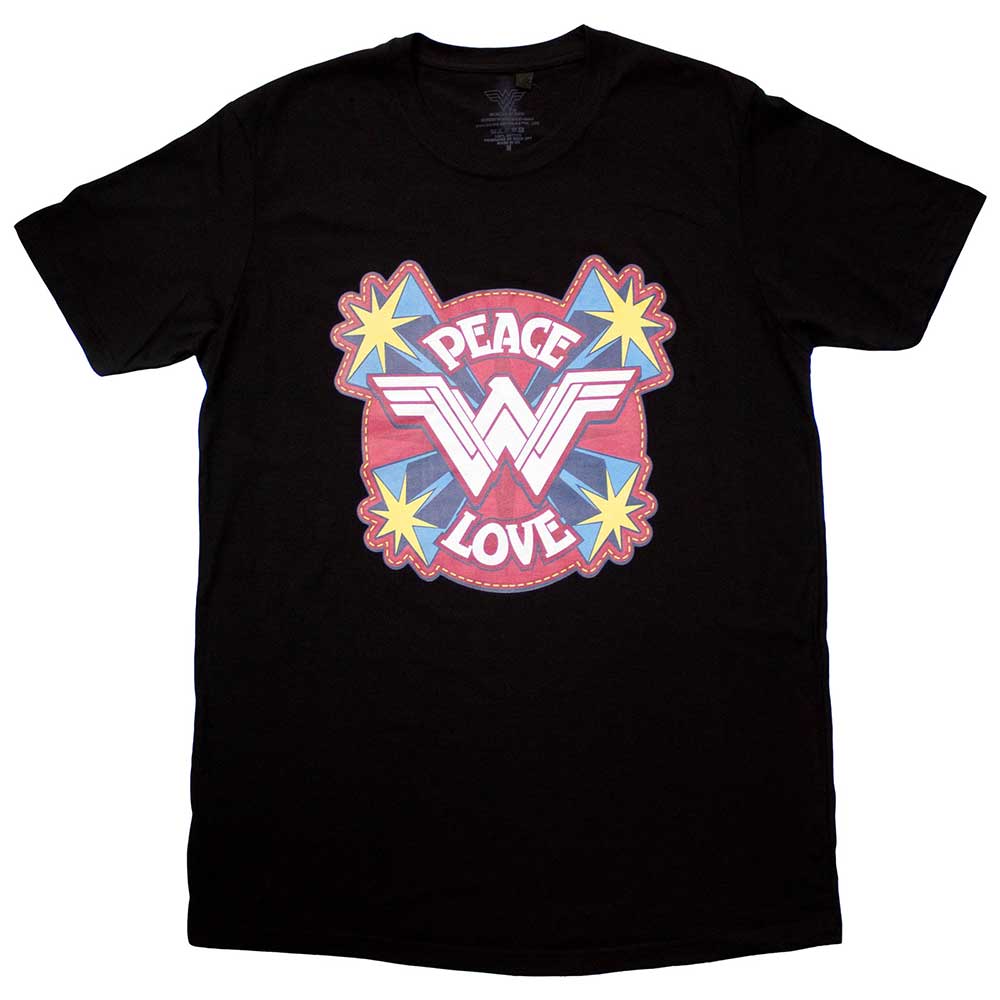 DC Comics Unisex T-Shirt: Wonder Woman Peace & Love (X-Large)