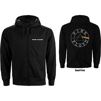 Pink Floyd Ladies Zipped Hoodie: Circle Logo (Back Print) (Medium)