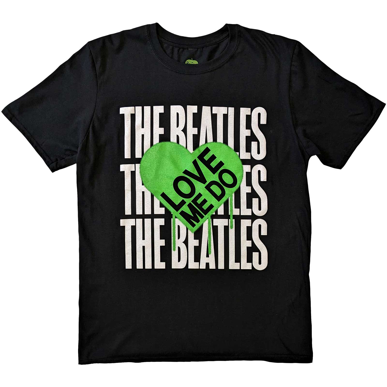 The Beatles Unisex T-Shirt: Love Me Do Graffiti Heart (X-Large)