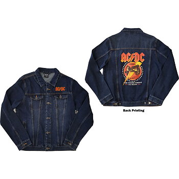 AC/DC Unisex Denim Jacket: About To Rock (Back Print) (Small)
