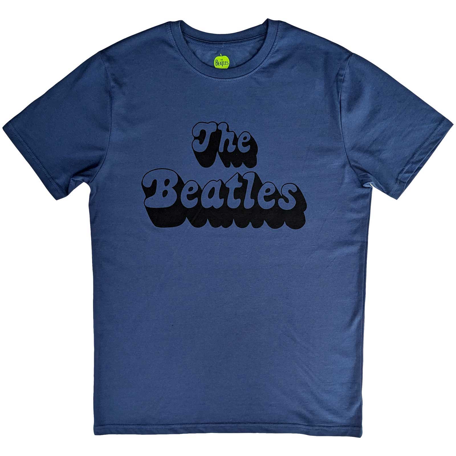 The Beatles Unisex T-Shirt: Text Logo Shadow (Small)