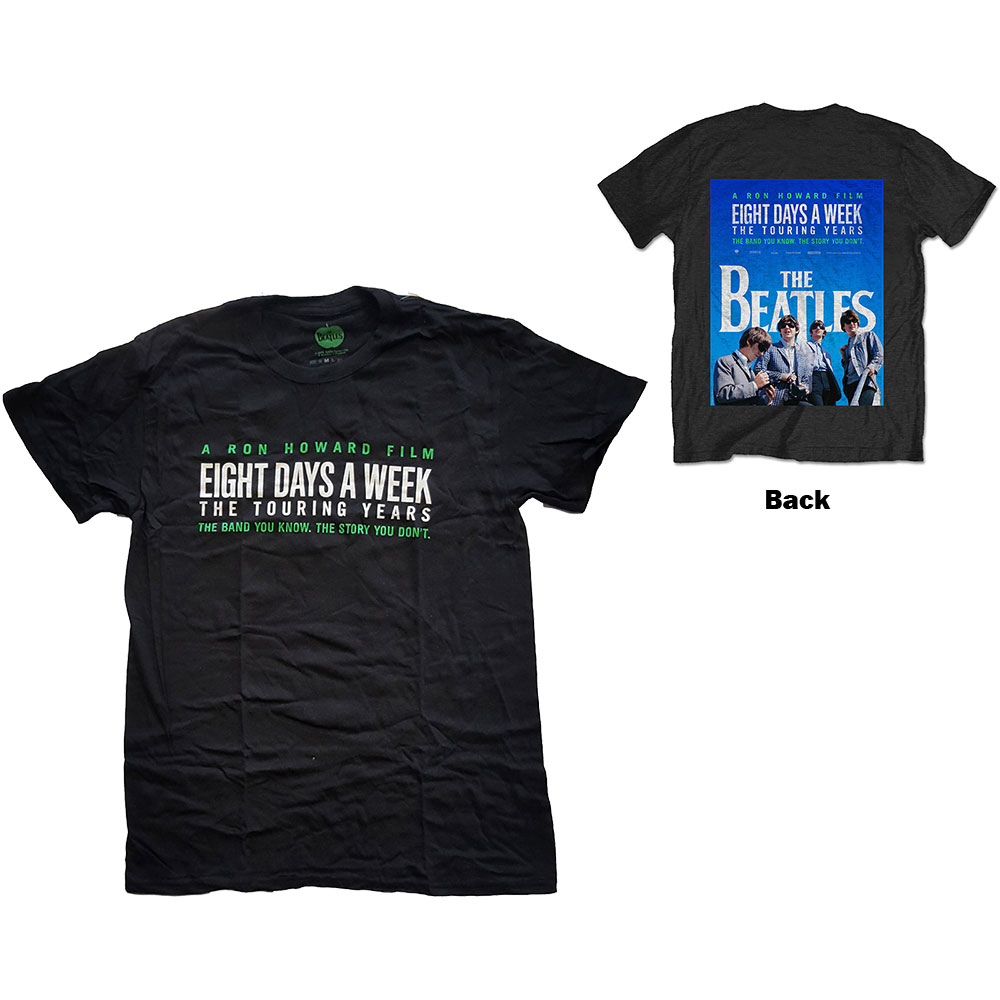 The Beatles Unisex T-Shirt: 8 Days A Week Movie Poster (Back Print) (Small) - 2
