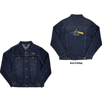 Pink Floyd Unisex Denim Jacket: Dark Side of the Moon Oval (Back Print) (Medium)