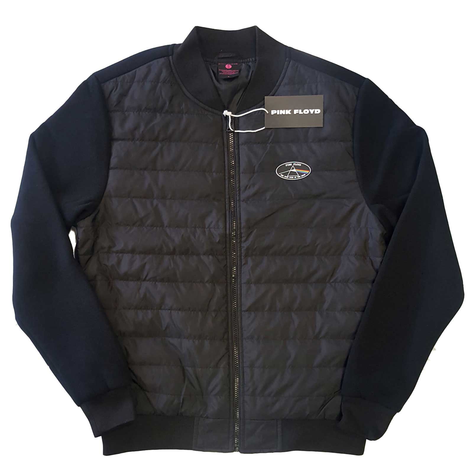 Pink Floyd Unisex Quilted Jacket: Dark Side of the Moon Oval (Large)