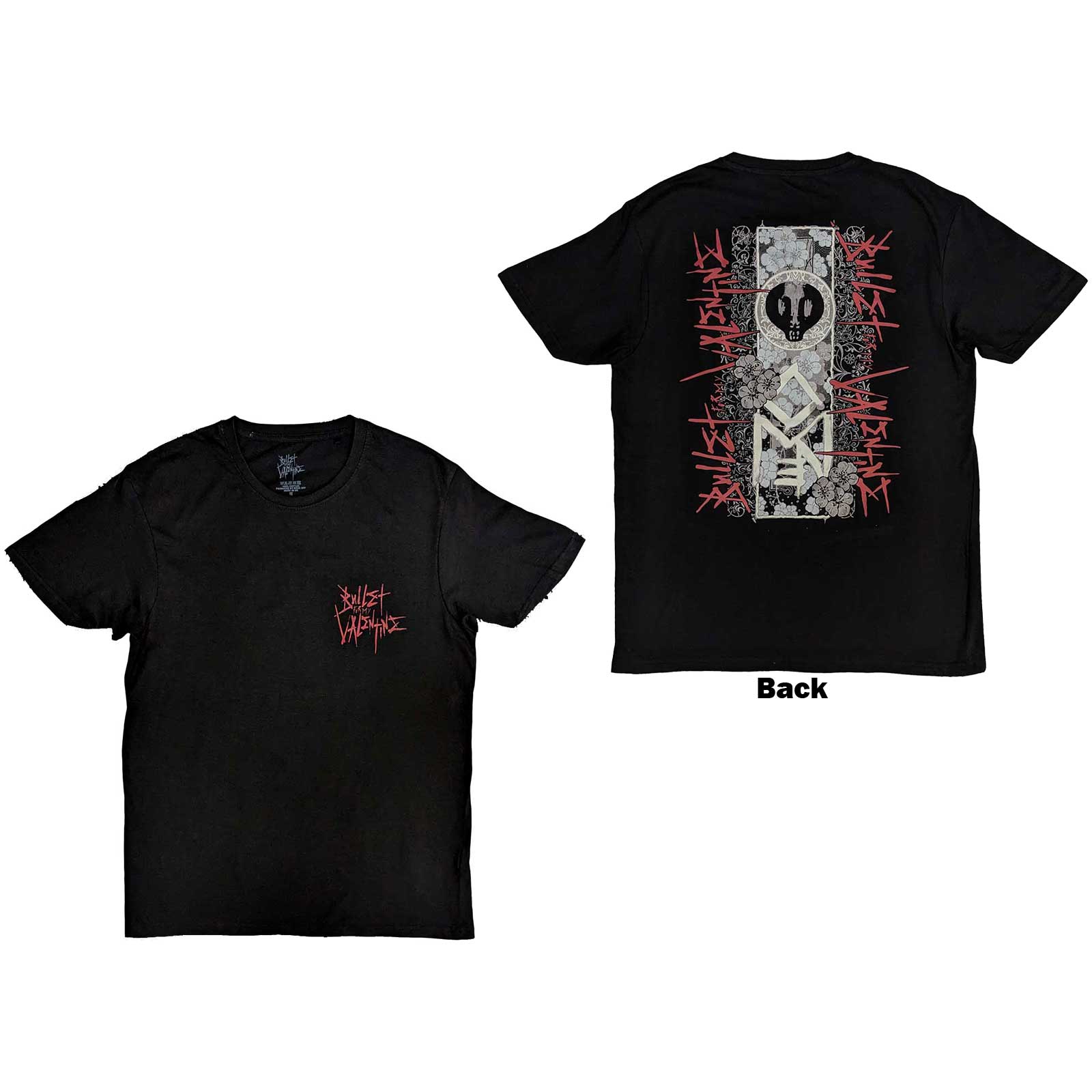 Bullet For My Valentine Unisex T-Shirt: Floral Omen (Back Print) (X-Large)