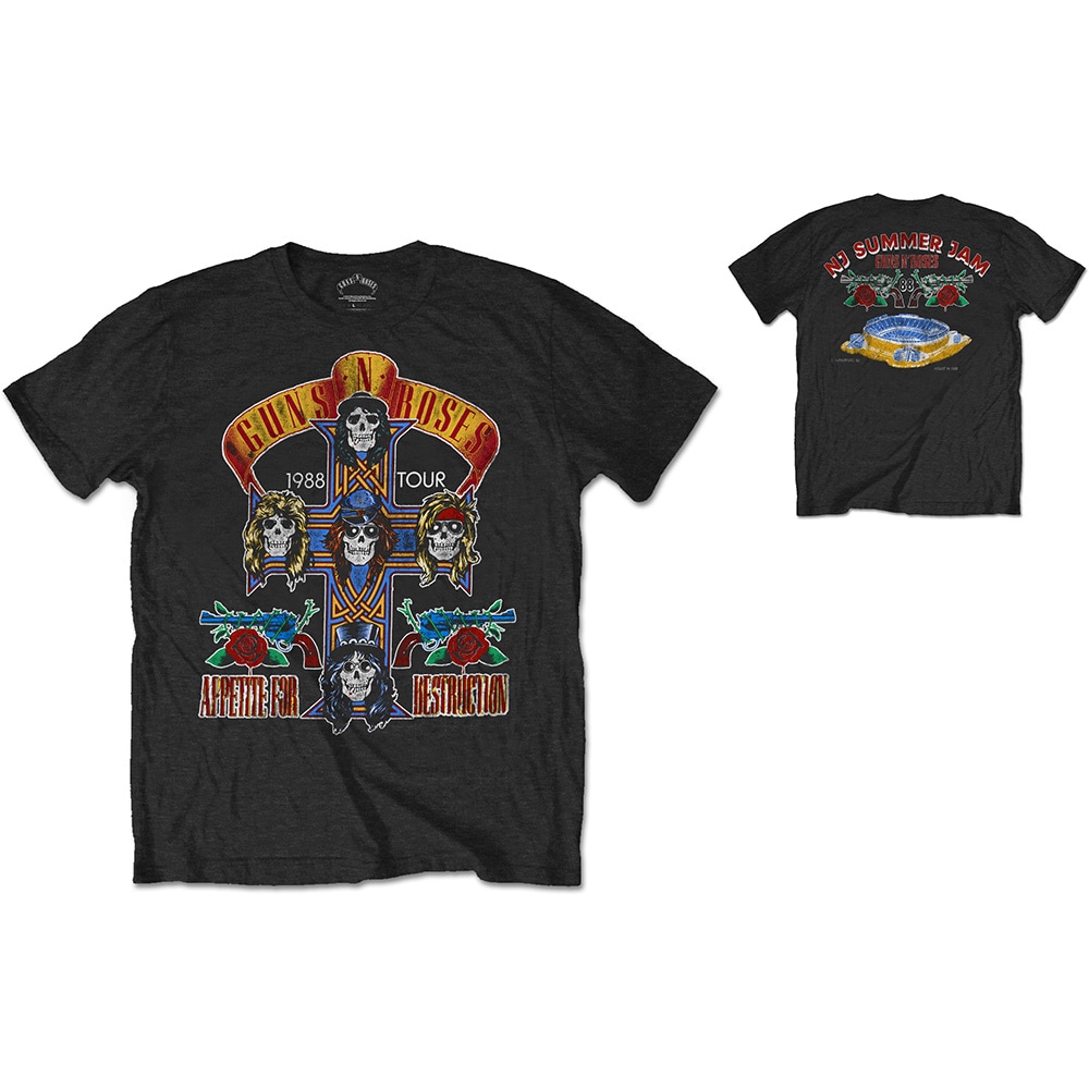 Guns N' Roses Unisex T-Shirt: NJ Summer Jam 1988 (Back Print) (Medium) - 2