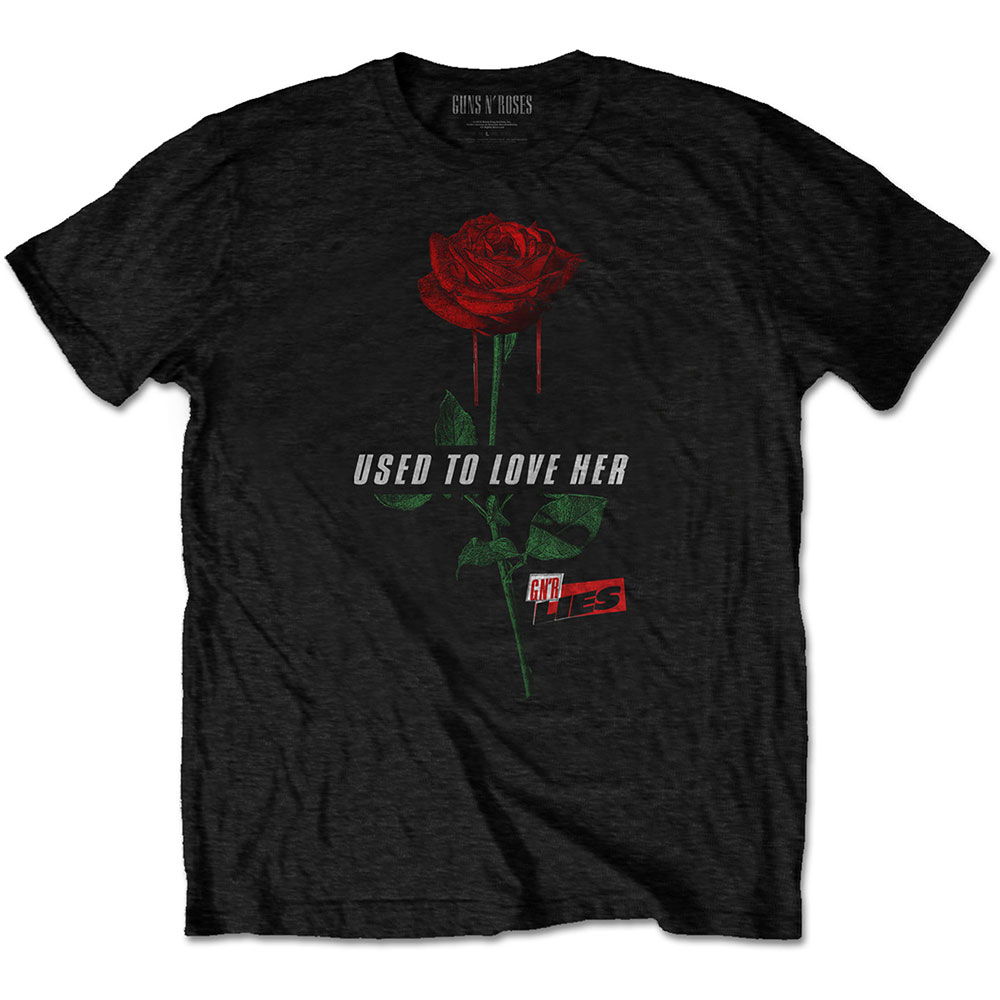 Guns N' Roses Unisex T-Shirt: Used to Love Her Rose (Medium)