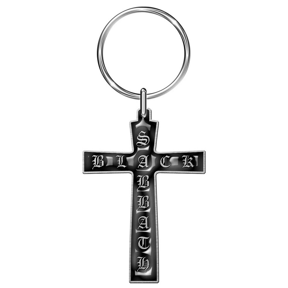 Black Sabbath Keychain: Cross (Enamel In-fill) - 2