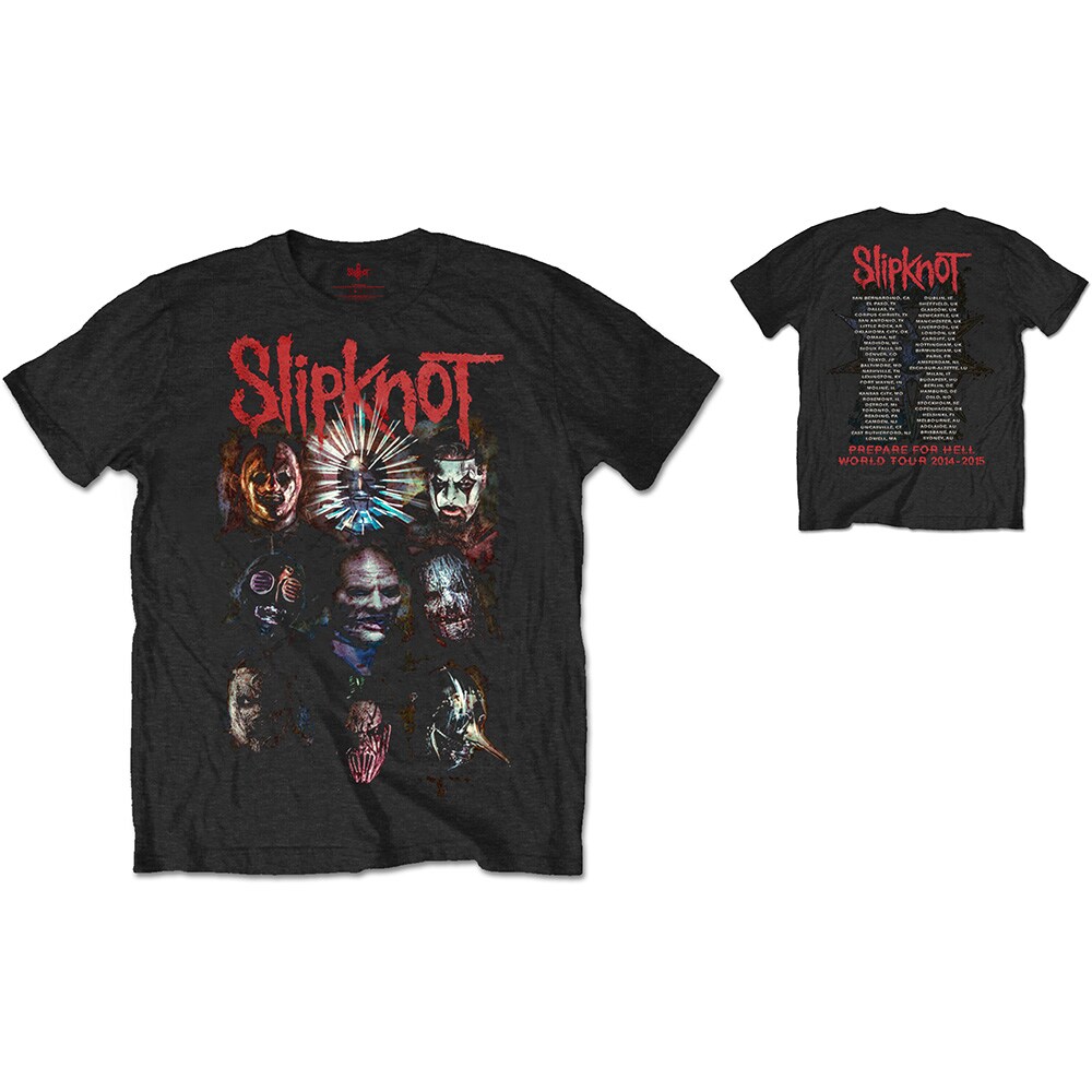 Slipknot Unisex T-Shirt: Prepare for Hell 2014-2015 Tour (Back Print) (Large) - 2