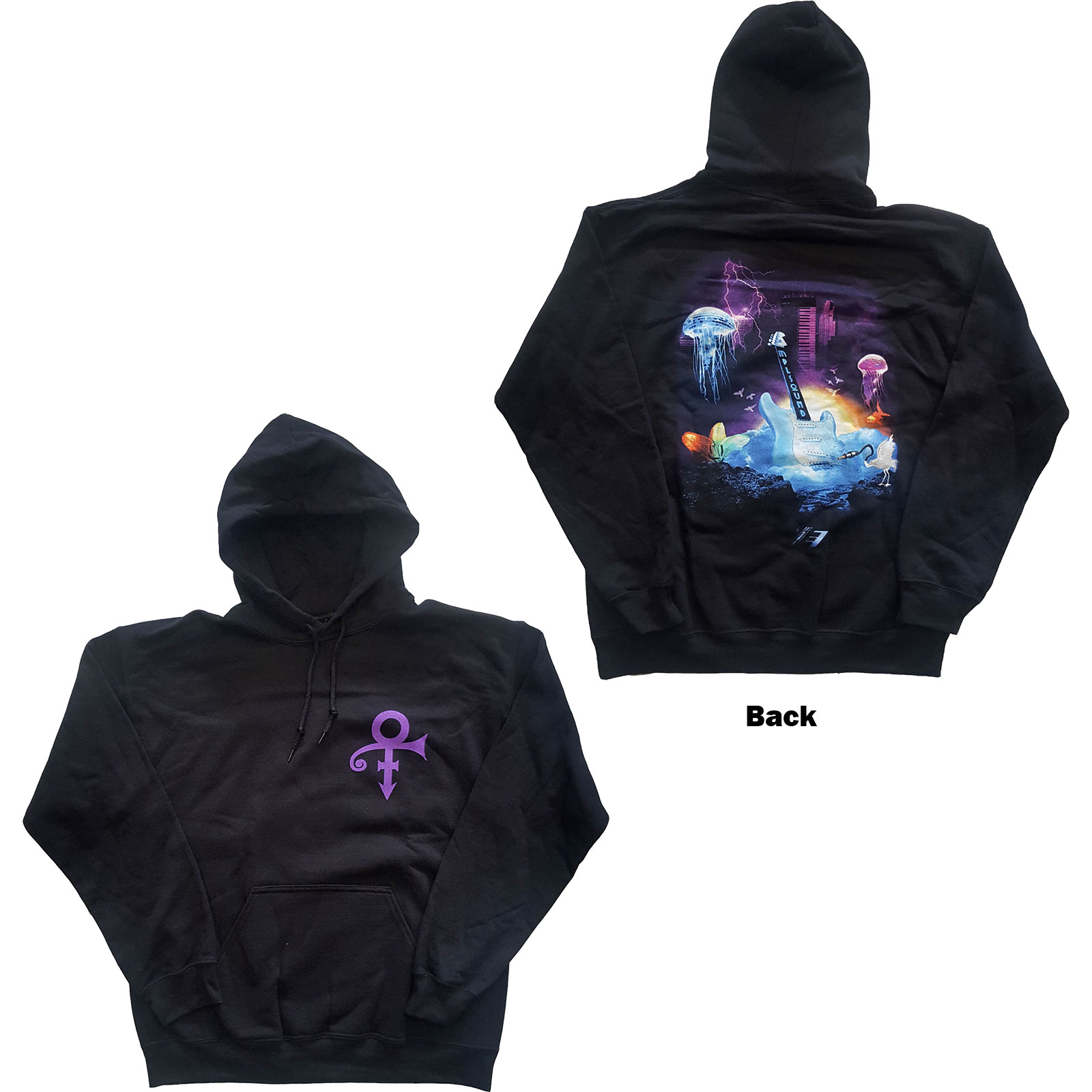 Prince Unisex Pullover Hoodie: Lotus Flower (Back Print) (Medium) - 2