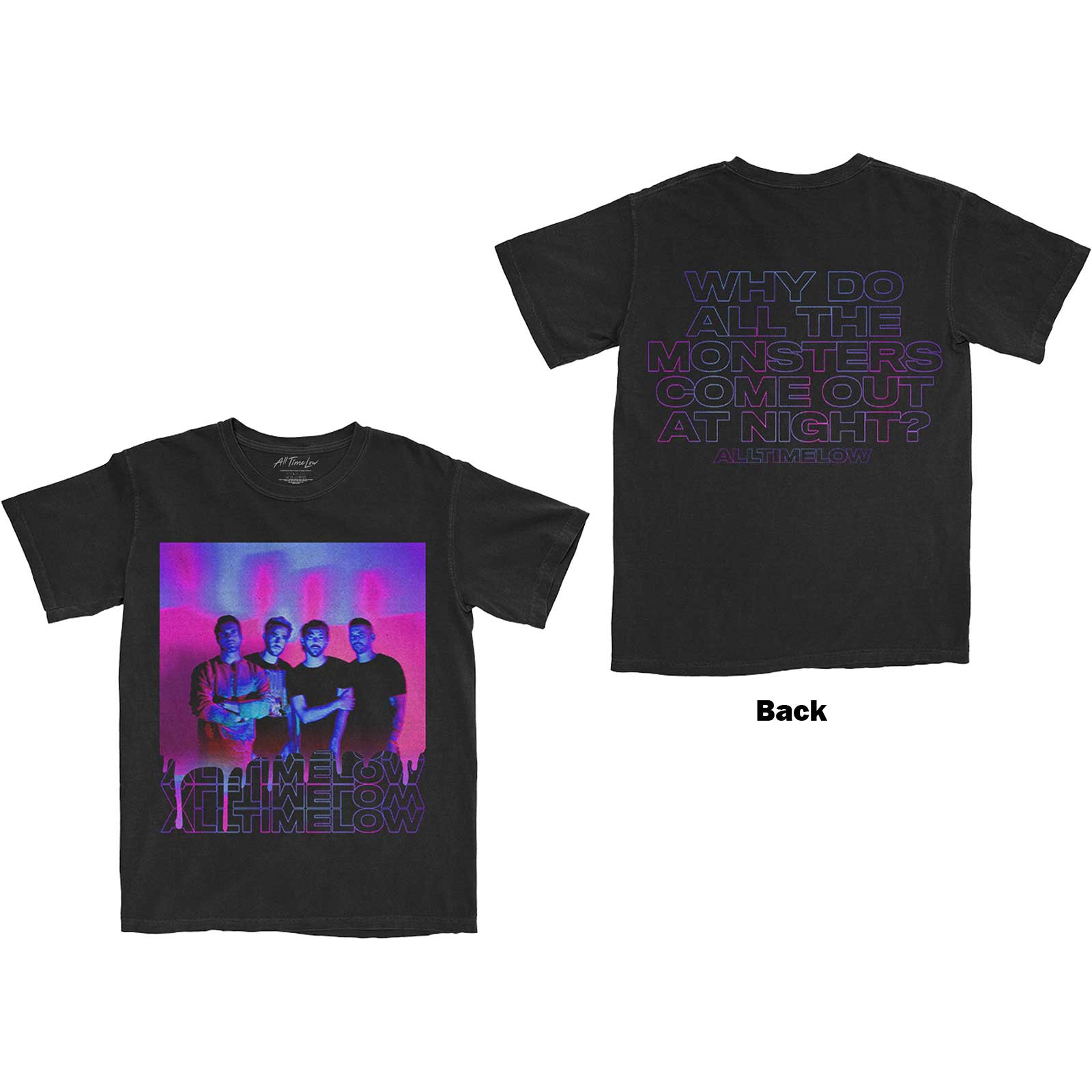 All Time Low Unisex T-Shirt: Blurry Monster (Back Print) (XX-Large)