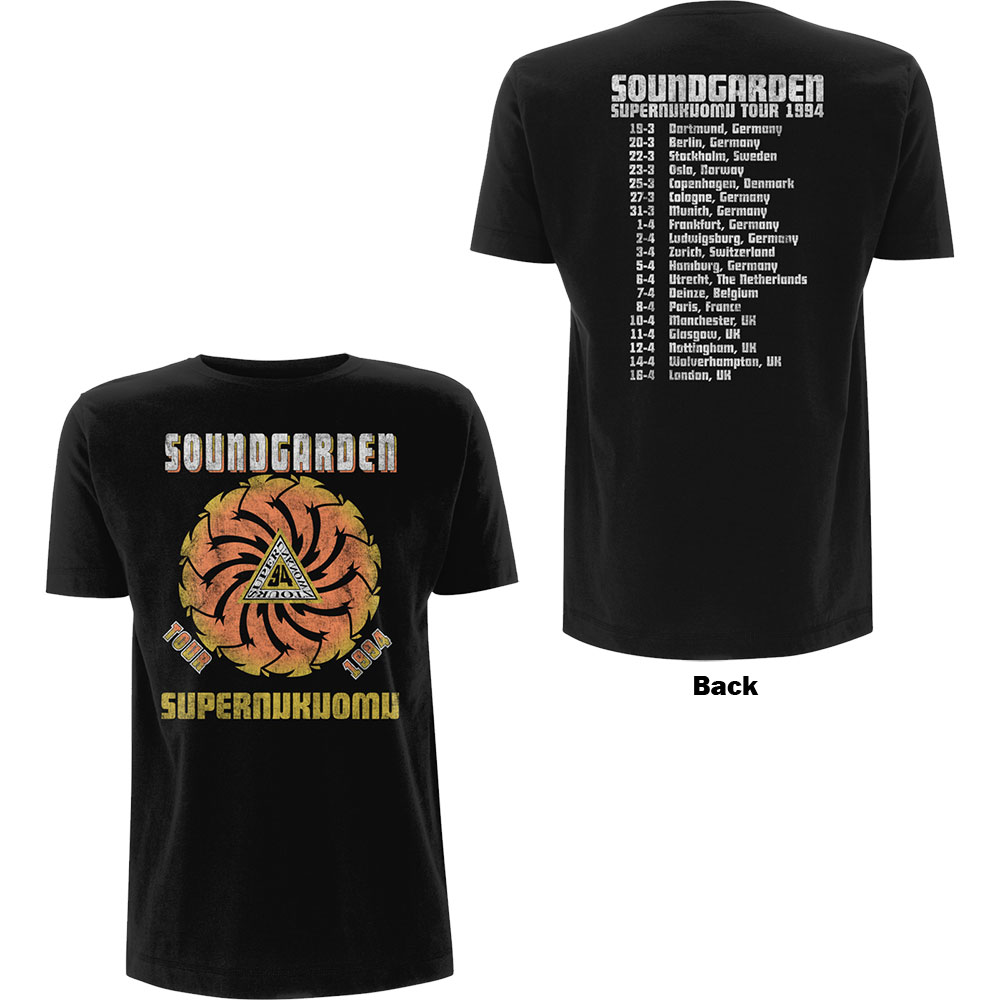 Soundgarden Unisex T-Shirt: Superunknown Tour '94 (Back Print) (X-Large)