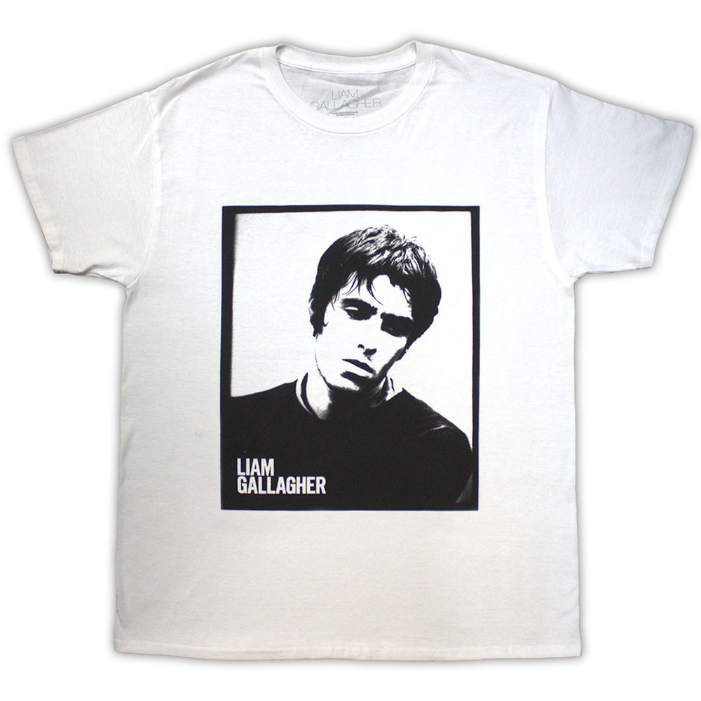 Liam Gallagher Unisex T-Shirt: Framed Photo (White) (Small)