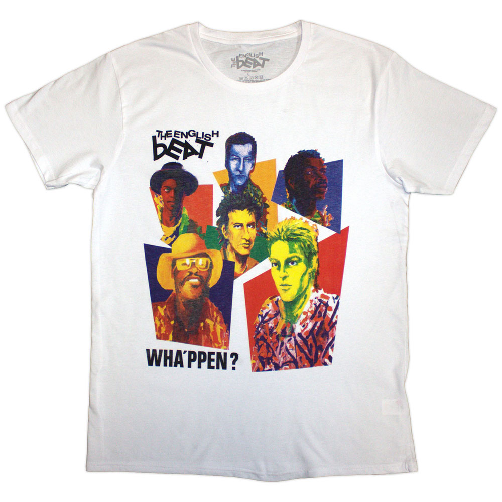 The English Beat Unisex T-Shirt: Wha'ppen Art Photo (White) (Small)