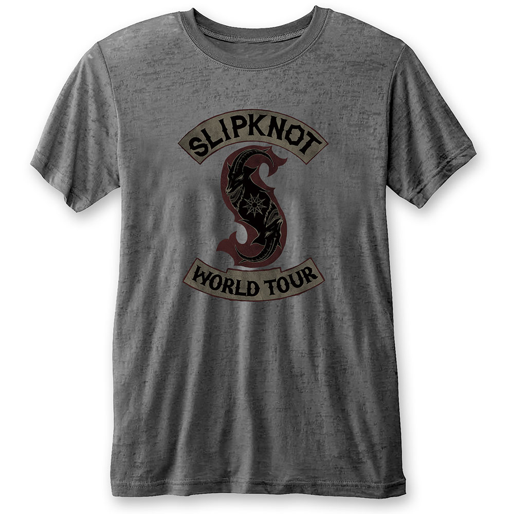 Slipknot Unisex Burn Out T-Shirt: World Tour (Small)