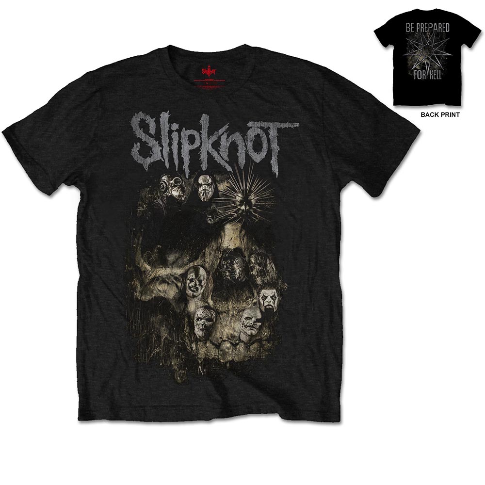 Slipknot Unisex T-Shirt: Skull Group (Back Print) (Small)