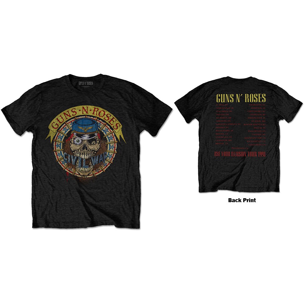 Guns N' Roses Unisex T-Shirt: Skull Circle (Back Print) (XX-Large)