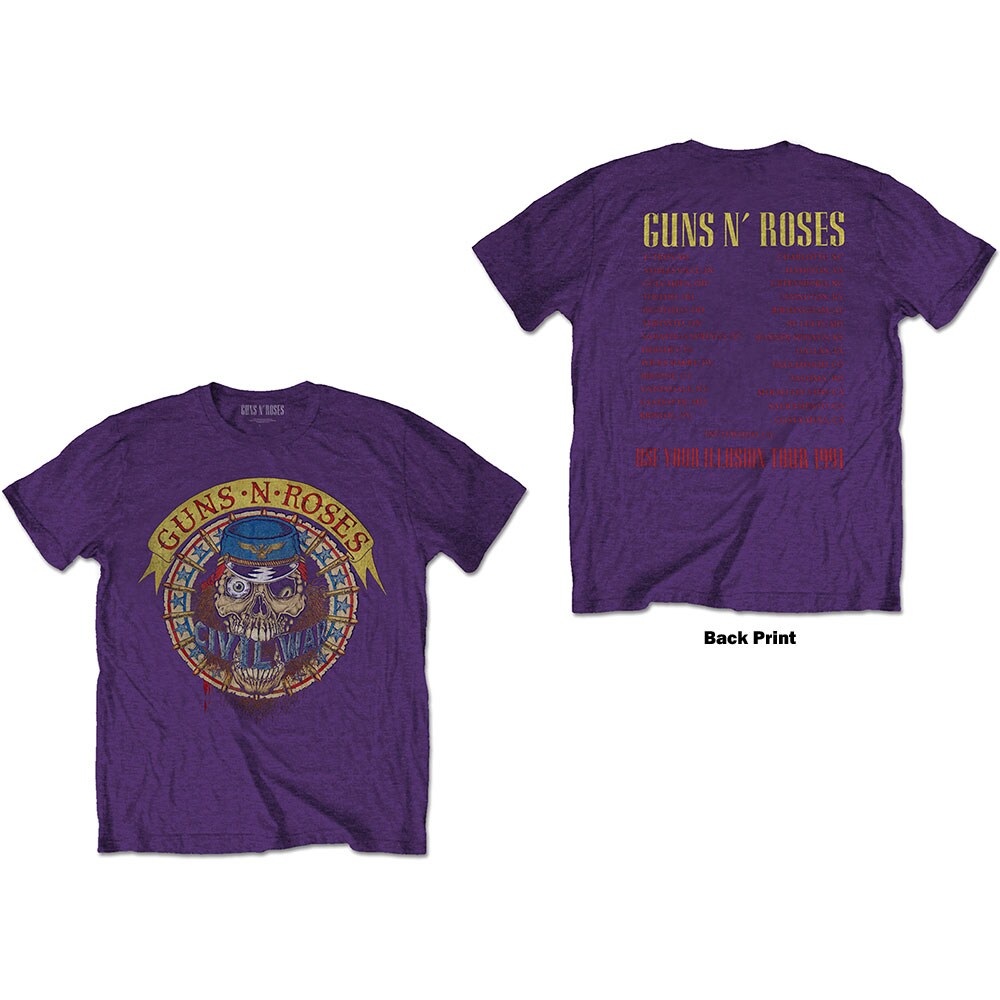 Guns N' Roses Unisex T-Shirt: Skull Circle (Back Print) (X-Large)