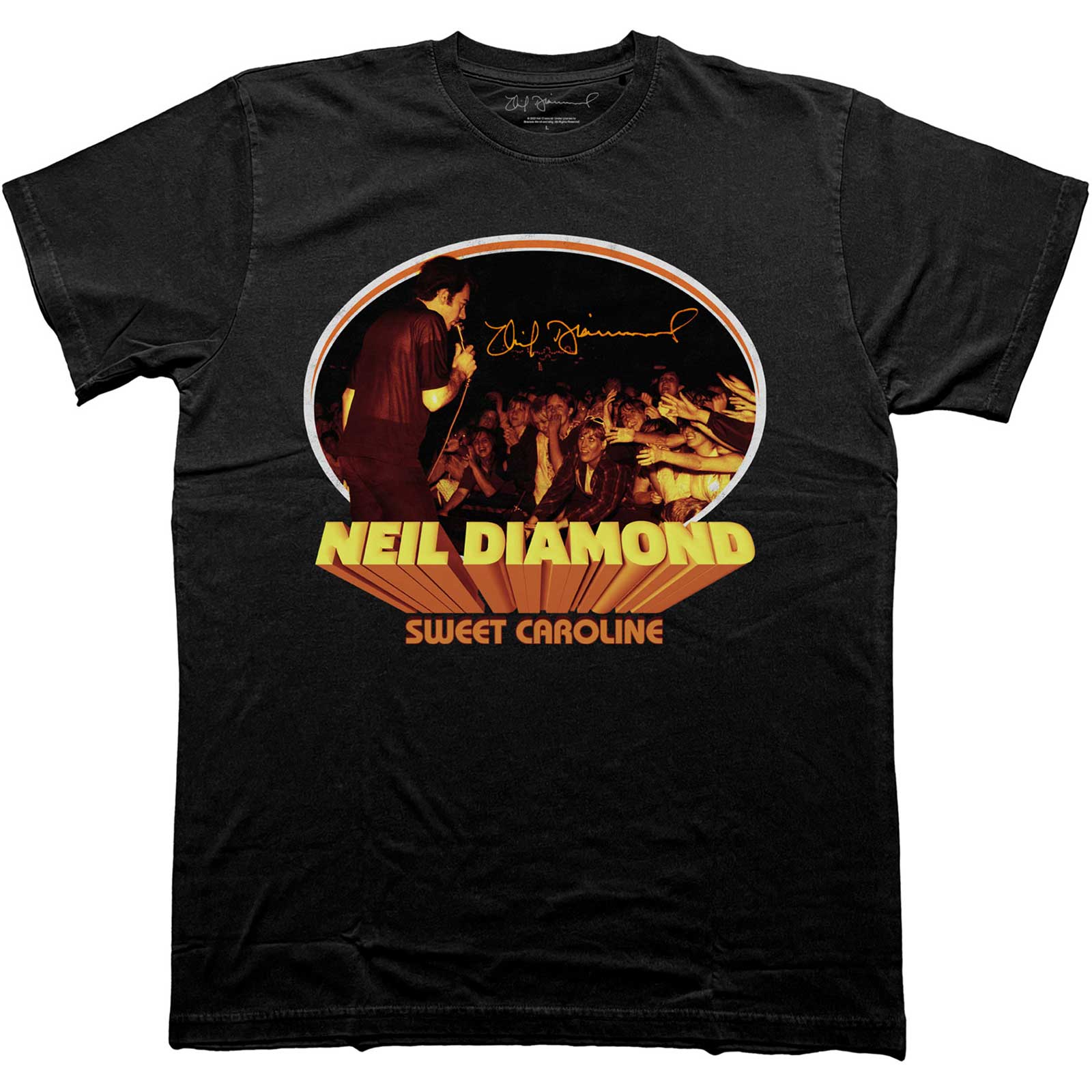 Neil Diamond Unisex T-Shirt: Sweet Caroline Oval (Small)