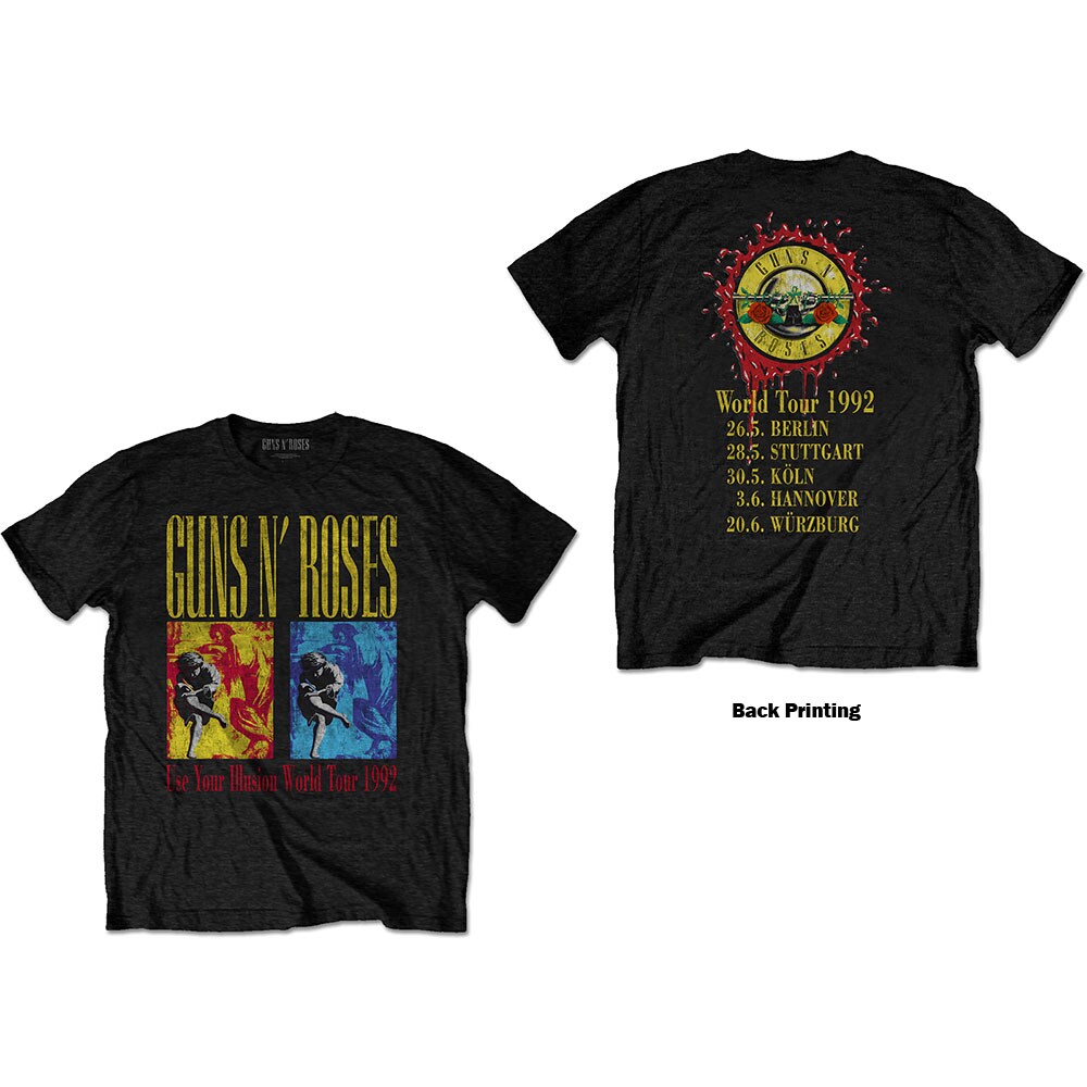 Guns N' Roses Unisex T-Shirt: Use Your Illusion World Tour (Back Print) (X-Large)