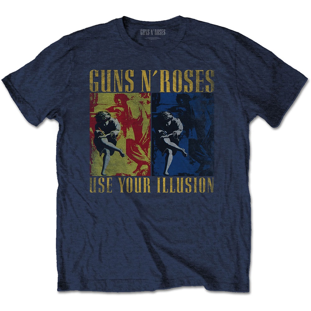 Guns N' Roses Unisex T-Shirt: Use Your Illusion Navy (Large)