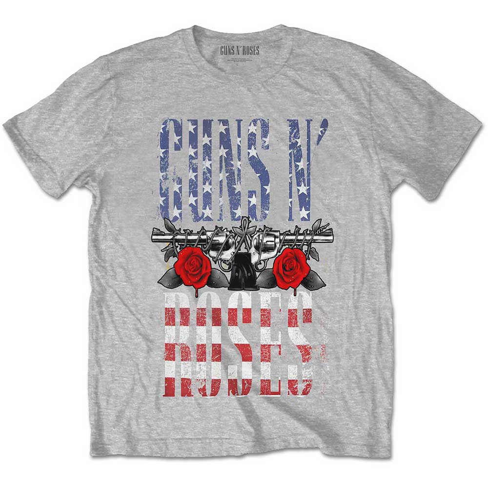 Guns N' Roses Unisex T-Shirt: US Flag in Logo (Medium)