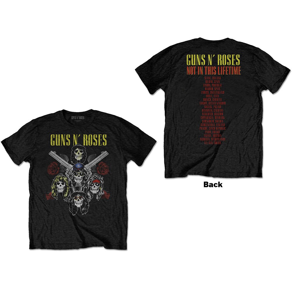 ciffer film Tryk ned Guns N' Roses Unisex T-Shirt: Pistols & Roses (Back Print) (Small) -  PLUGGED SWEDEN