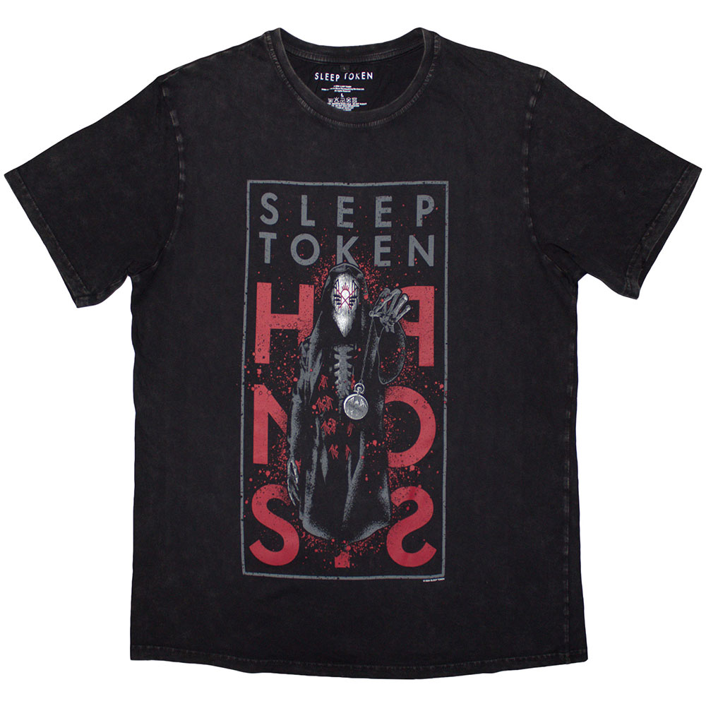 Sleep Token Unisex Stone Wash T-Shirt: Hypnosis (Black) (Small)