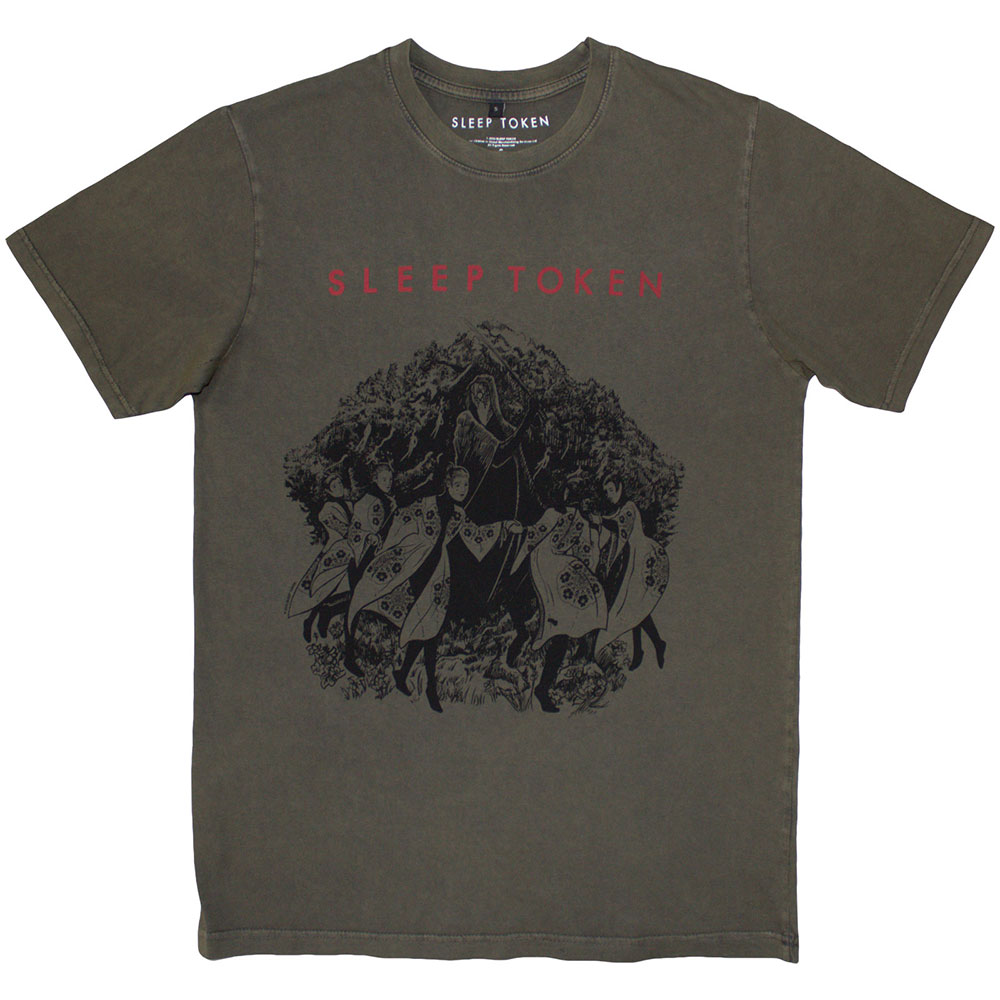 Sleep Token Unisex Stone Wash T-Shirt: The Love You Want (Green) (Small)