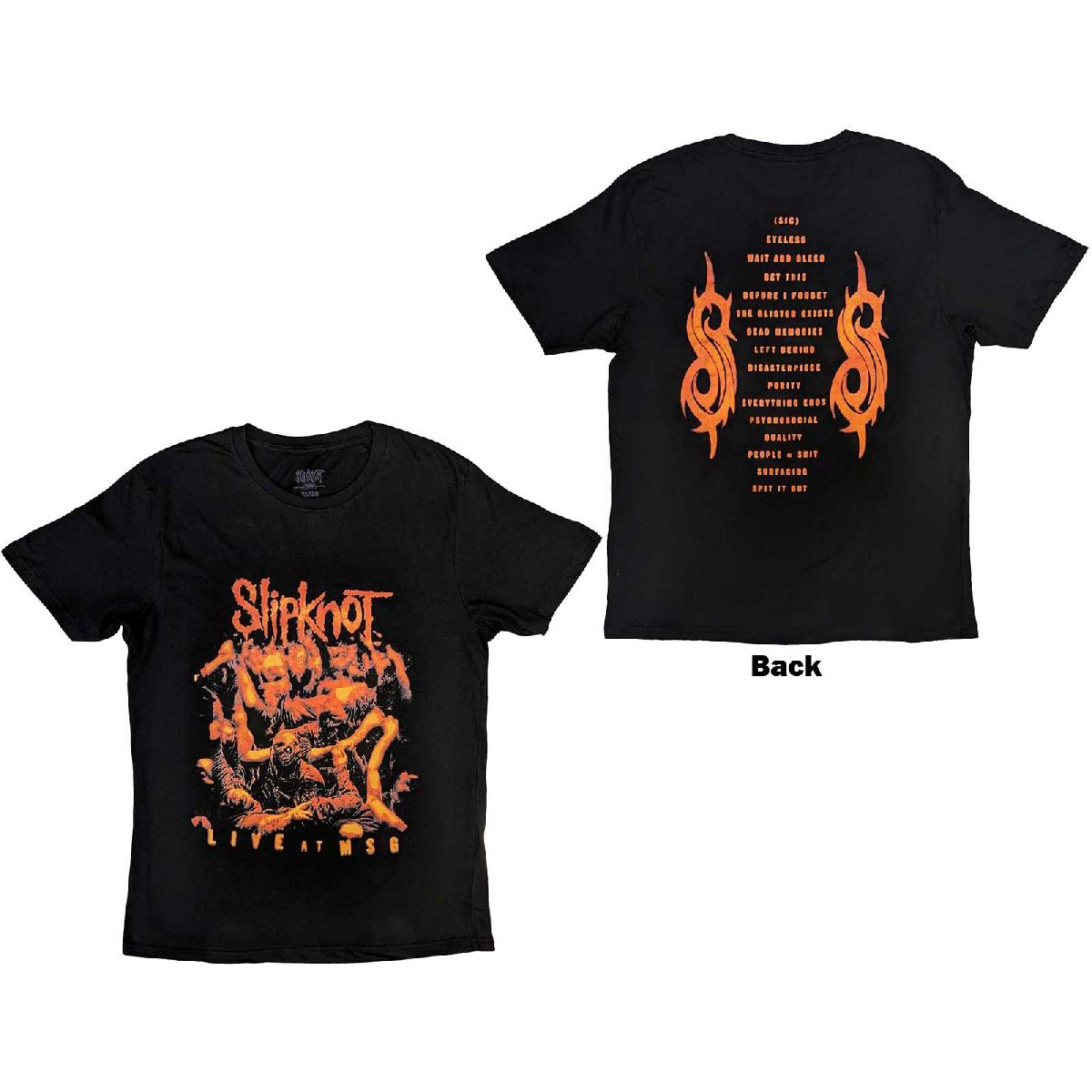 Slipknot Unisex T-Shirt: Live at MSG Orange (Back Print) (Large)