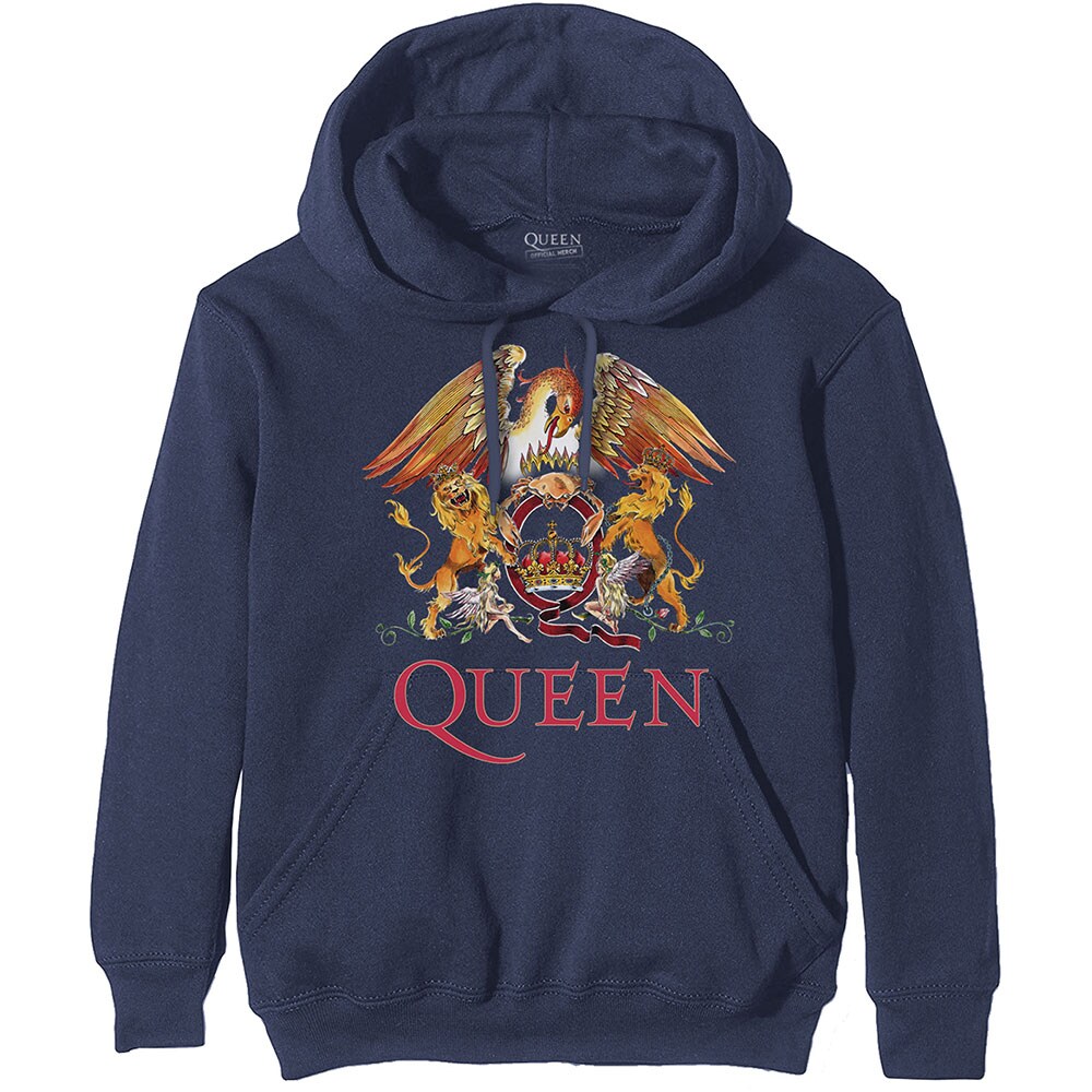 Queen Unisex Pullover Hoodie: Classic Crest (XX-Large)