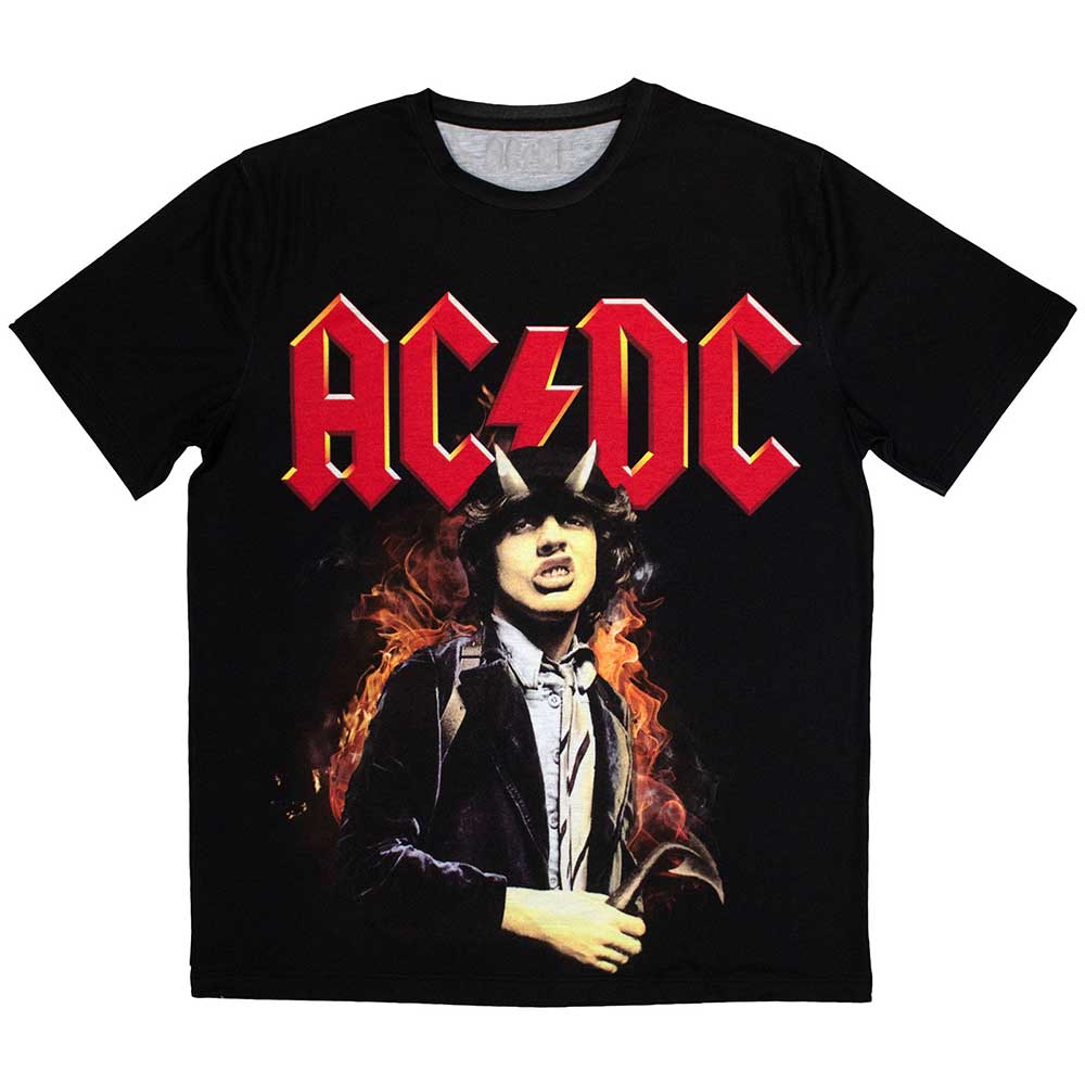 AC/DC Unisex Sublimation T-Shirt: Angus Highway To Hell (Medium)